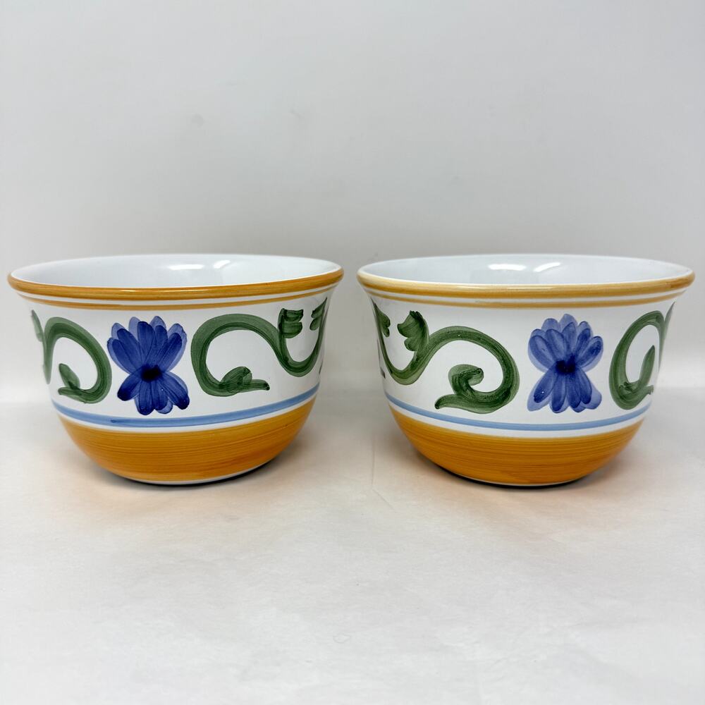 Williams Sonoma Marisol #24 #44 Hand Painted Italy Bowls Set of 2 Rare